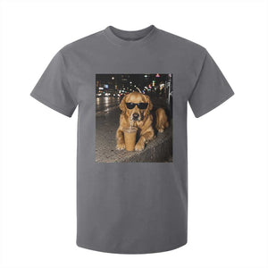 Funny Golden Retriever Iced Coffee T Shirt For Kid Grunge Silly Meme Graphic Funny Dog Lover