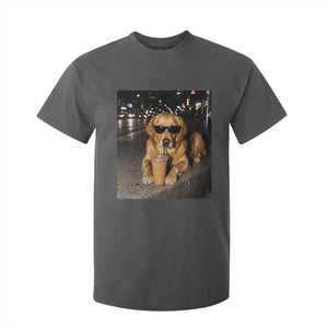 Funny Golden Retriever Iced Coffee T Shirt For Kid Grunge Silly Meme Graphic Funny Dog Lover