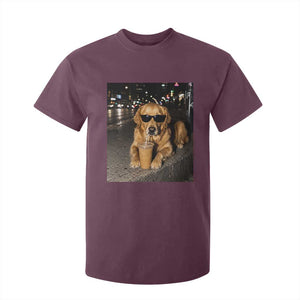 Funny Golden Retriever Iced Coffee T Shirt For Kid Grunge Silly Meme Graphic Funny Dog Lover