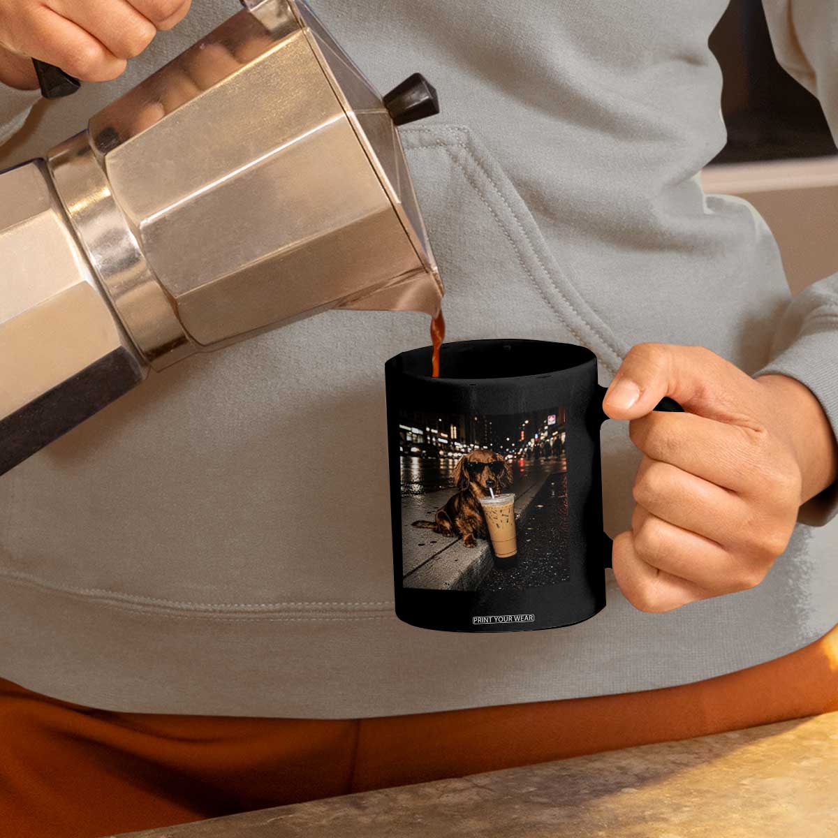 Dachshund Iced Coffee Coffee Mug Grunge Meme Graphic Funny Weiner Dog Lovers Dad