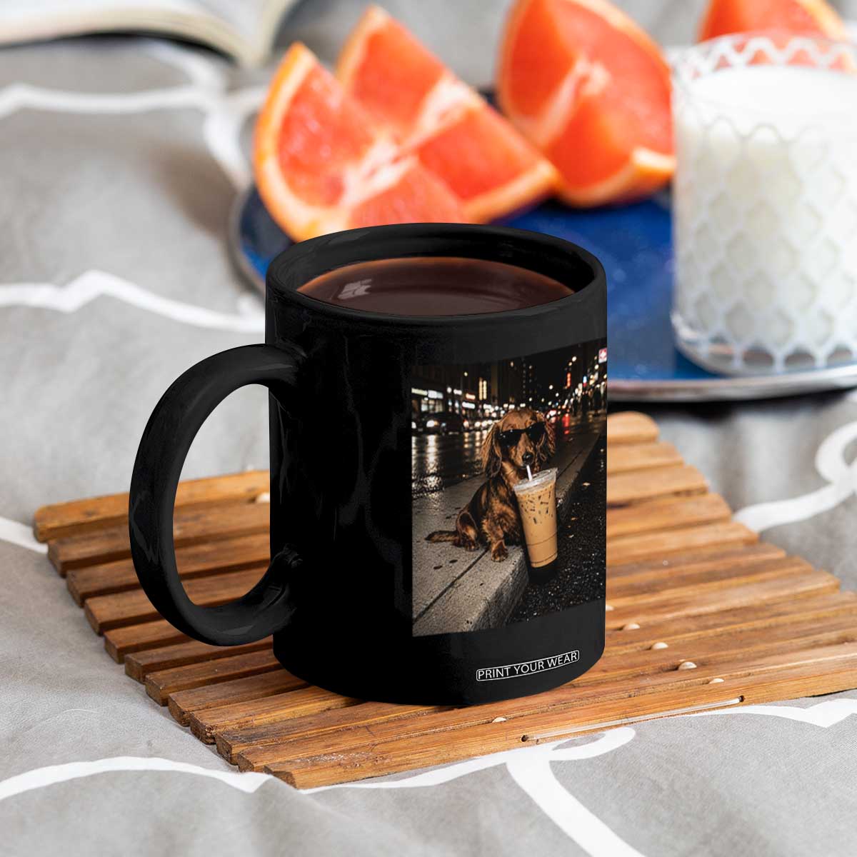 Dachshund Iced Coffee Coffee Mug Grunge Meme Graphic Funny Weiner Dog Lovers Dad
