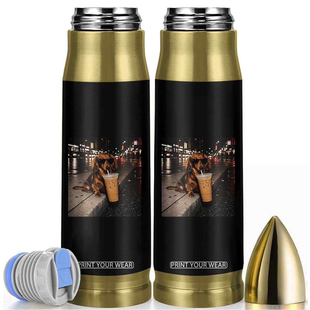 Dachshund Iced Coffee Bullet Tumbler Grunge Meme Graphic Funny Weiner Dog Lovers Dad