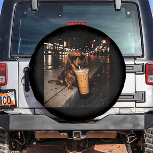Dachshund Iced Coffee Spare Tire Cover Grunge Meme Graphic Funny Weiner Dog Lovers Dad