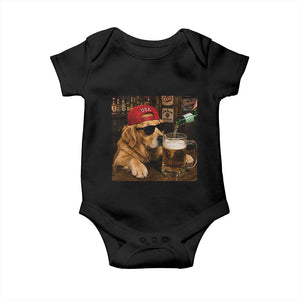Funny Golden Retriever Drinking Beer Baby Onesie Silly Dog Meme Graphic Sarcastic Gift