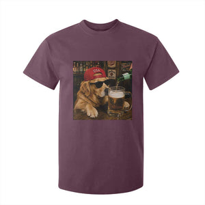 Funny Golden Retriever Drinking Beer T Shirt For Kid Silly Dog Meme Graphic Sarcastic Gift