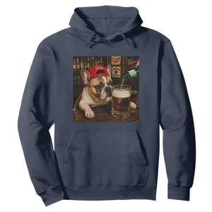 French Bulldog Drinking Beer Hoodie Silly Dog Meme Graphic Sarcastic Gift