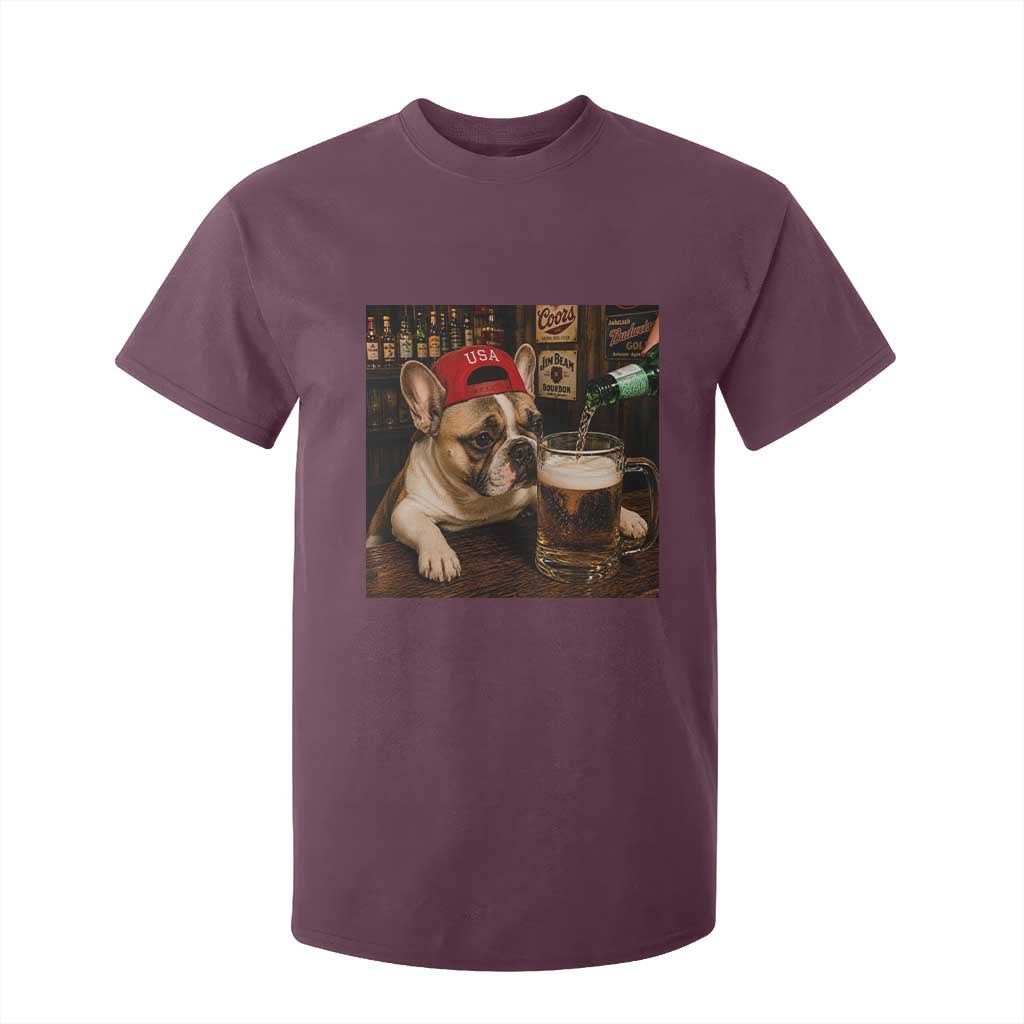 French Bulldog Drinking Beer T Shirt For Kid Silly Dog Meme Graphic Sarcastic Gift