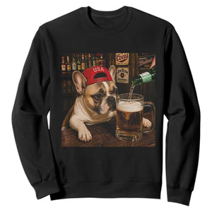 French Bulldog Drinking Beer Sweatshirt Silly Dog Meme Graphic Sarcastic Gift