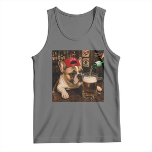French Bulldog Drinking Beer Tank Top Silly Dog Meme Graphic Sarcastic Gift