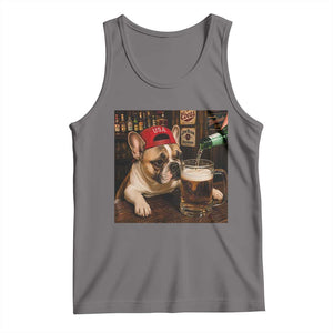 French Bulldog Drinking Beer Tank Top Silly Dog Meme Graphic Sarcastic Gift