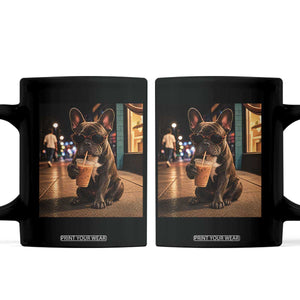 French Bulldog Iced Coffee Coffee Mug Grunge Frenchie Graphic Funny Dog Lover