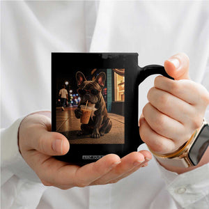 French Bulldog Iced Coffee Coffee Mug Grunge Frenchie Graphic Funny Dog Lover