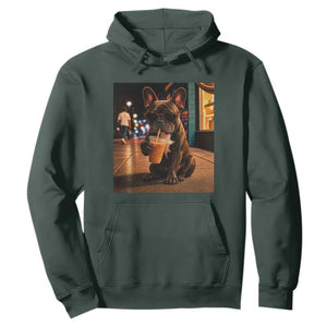 French Bulldog Iced Coffee Hoodie Grunge Frenchie Graphic Funny Dog Lover