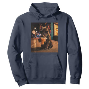 French Bulldog Iced Coffee Hoodie Grunge Frenchie Graphic Funny Dog Lover