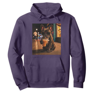French Bulldog Iced Coffee Hoodie Grunge Frenchie Graphic Funny Dog Lover