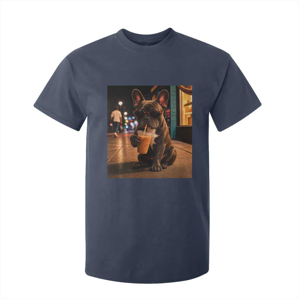 French Bulldog Iced Coffee T Shirt For Kid Grunge Frenchie Graphic Funny Dog Lover