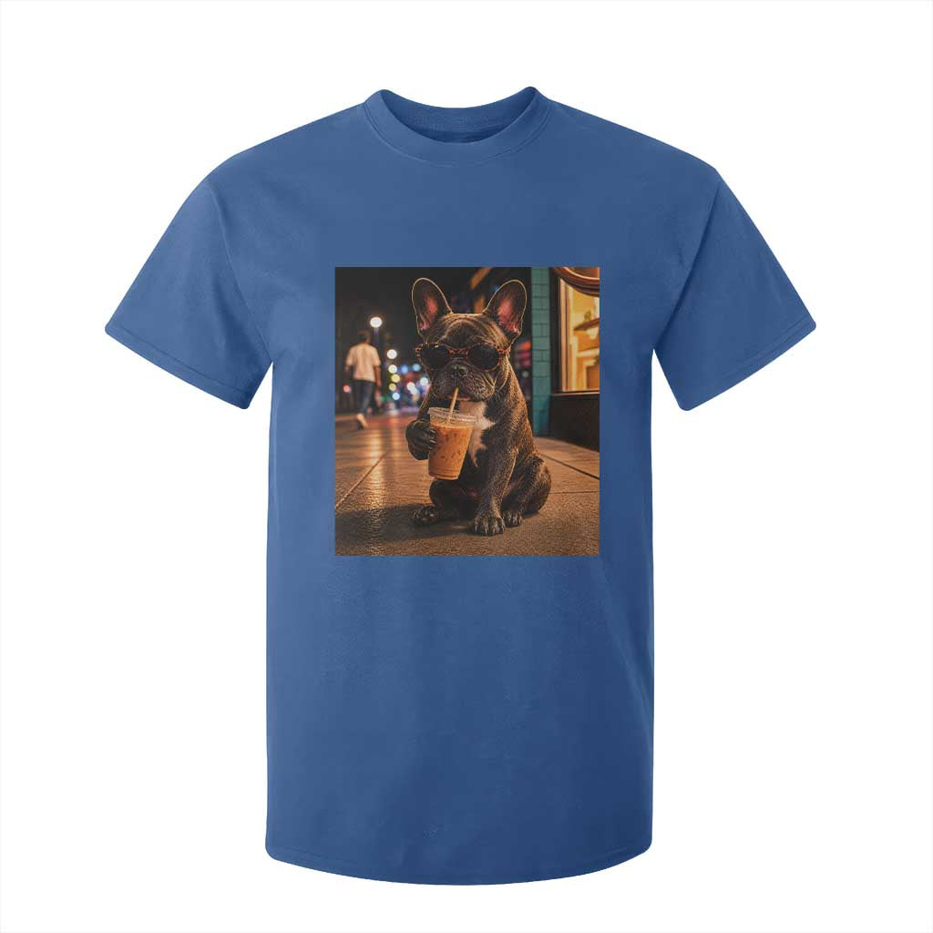 French Bulldog Iced Coffee T Shirt For Kid Grunge Frenchie Graphic Funny Dog Lover