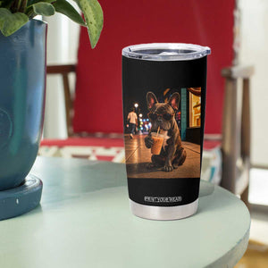 French Bulldog Iced Coffee Tumbler Cup Grunge Frenchie Graphic Funny Dog Lover