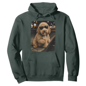 Goldendoodle Drinking Iced Coffee Hoodie Grunge Graphic Funny Dog Lover