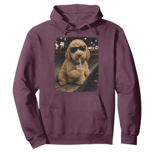 Goldendoodle Drinking Iced Coffee Hoodie Grunge Graphic Funny Dog Lover