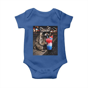 4th Of July Raccoon Drinking Slushie Baby Onesie Patriotic 250 Anniversary USA Trash Panda Funny Meme