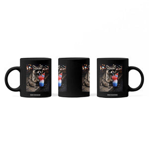 4th Of July Raccoon Drinking Slushie Coffee Mug Patriotic 250 Anniversary USA Trash Panda Funny Meme