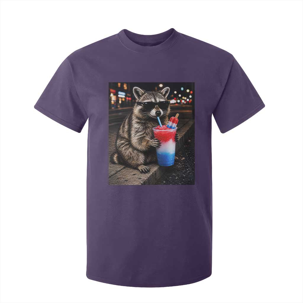 4th Of July Raccoon Drinking Slushie T Shirt For Kid Patriotic 250 Anniversary USA Trash Panda Funny Meme TS10 Print Your Wear