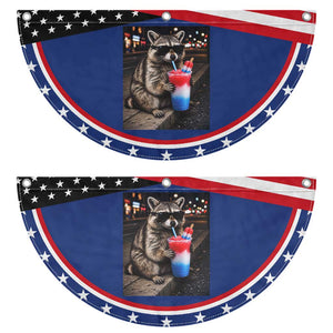 4th Of July Raccoon Drinking Slushie Patriotic Fan Flag 250 Anniversary USA Trash Panda Funny Meme