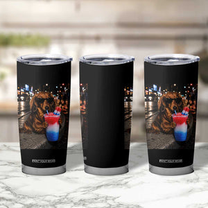 4th Of July Dachshund Drinking Slushie Tumbler Cup Patriotic 250 Anniversary USA Dog Lovers Funny Meme