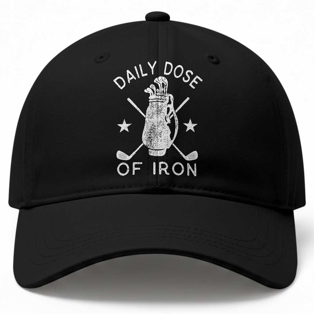 Funny Golfer Baseball Cap Daily Dose of Iron Golf TS10 Print Your Wear