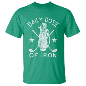 Funny Golfer T Shirt Daily Dose of Iron Golf TS10 Irish Green Print Your Wear