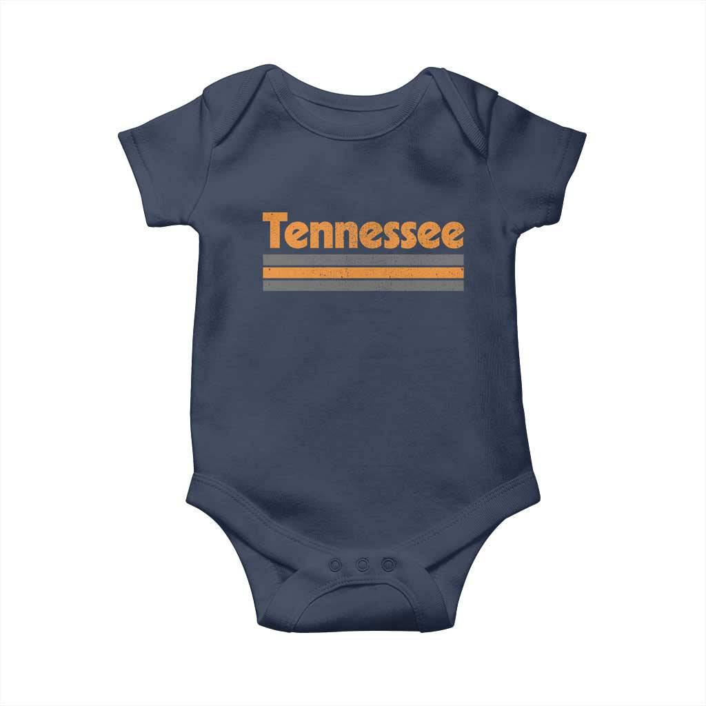 Vintage Tennessee Baby Onesie Retro Classic TN Orange Print Retro Three Stripe