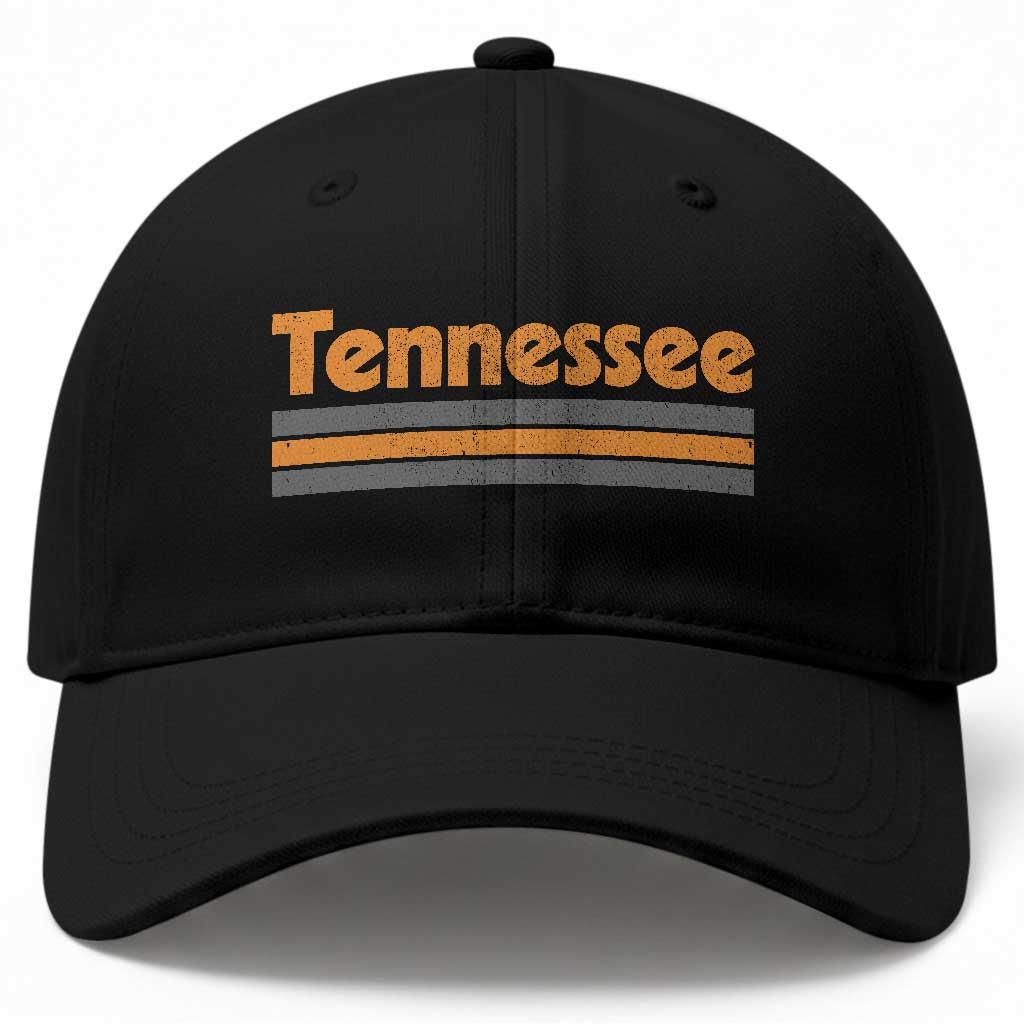 Vintage Tennessee Baseball Cap Retro Classic TN Orange Print Retro Three Stripe