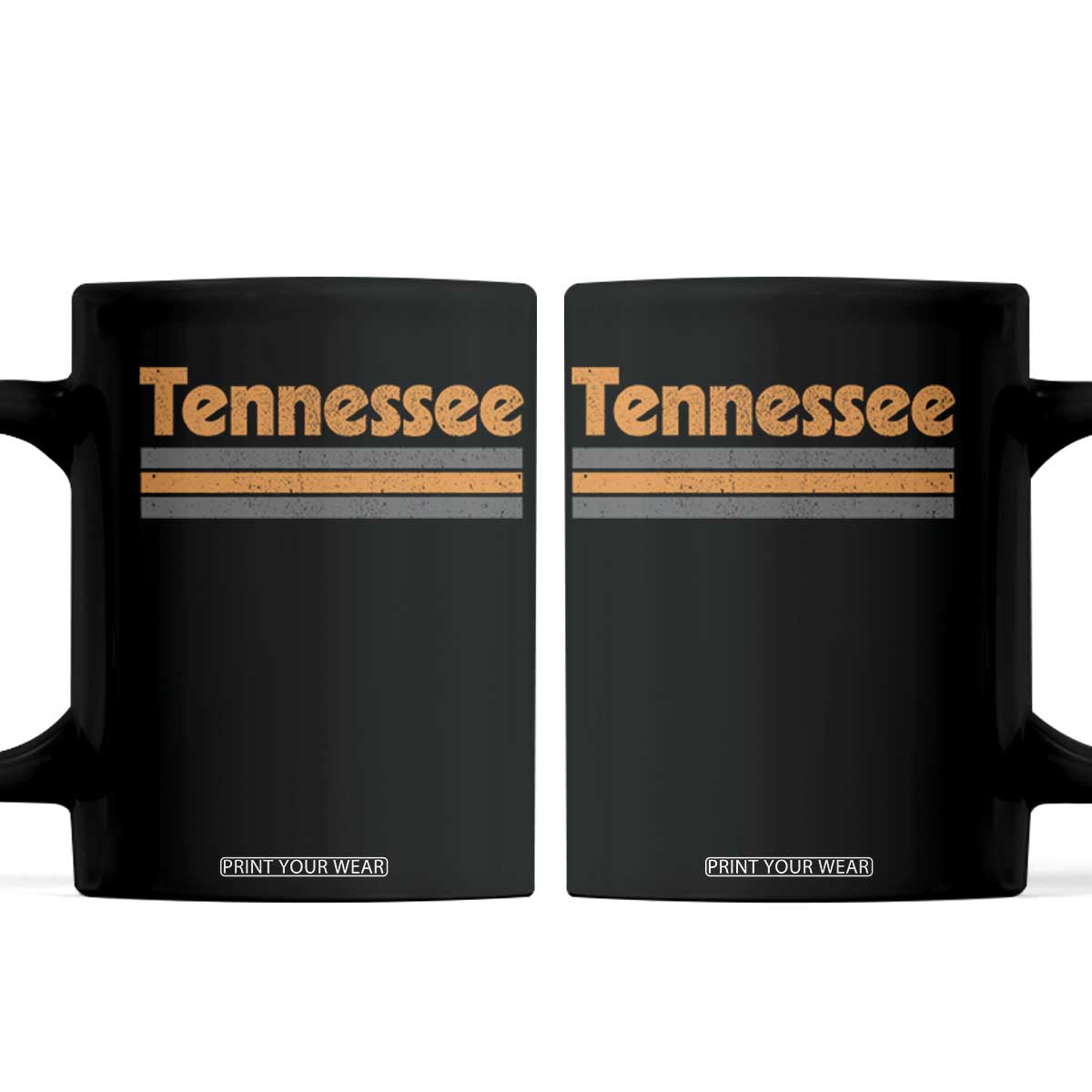 Vintage Tennessee Coffee Mug Retro Classic TN Orange Print Retro Three Stripe