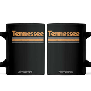 Vintage Tennessee Coffee Mug Retro Classic TN Orange Print Retro Three Stripe