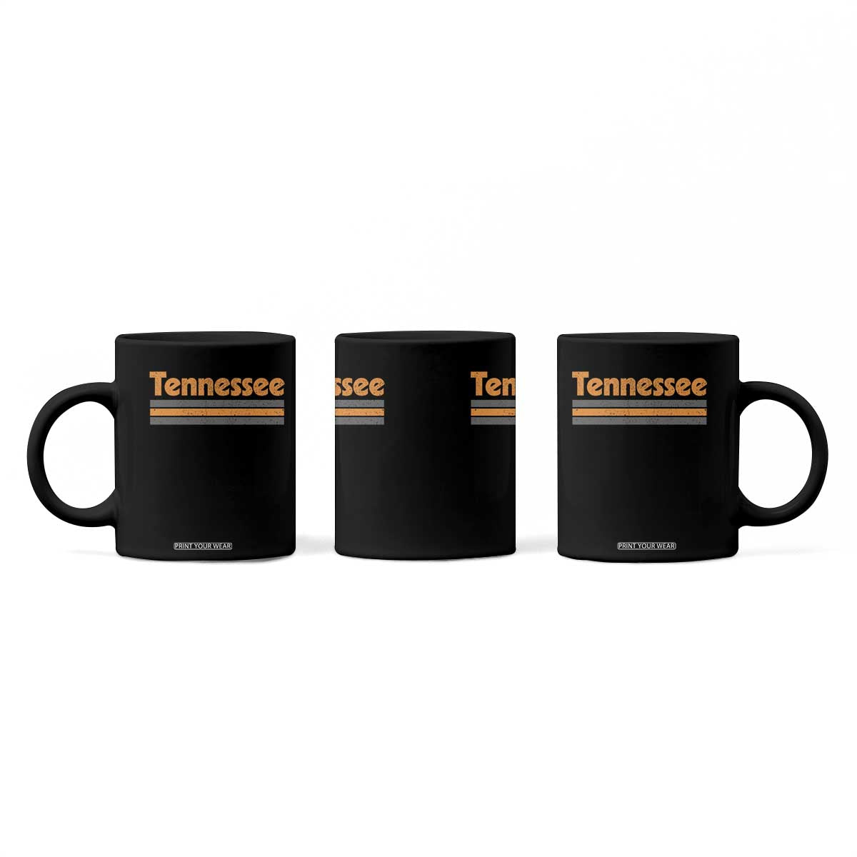 Vintage Tennessee Coffee Mug Retro Classic TN Orange Print Retro Three Stripe