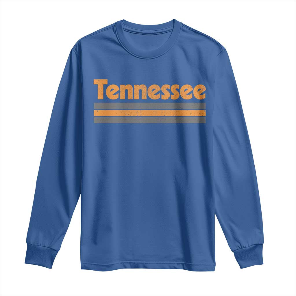 Vintage Tennessee Long Sleeve Shirt Retro Classic TN Orange Print Retro Three Stripe