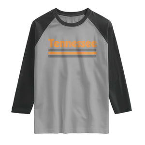 Vintage Tennessee Raglan Shirt Retro Classic TN Orange Print Retro Three Stripe