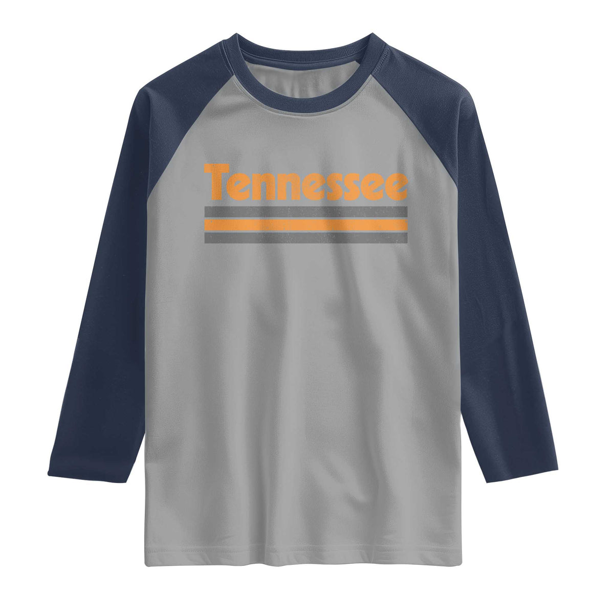 Vintage Tennessee Raglan Shirt Retro Classic TN Orange Print Retro Three Stripe