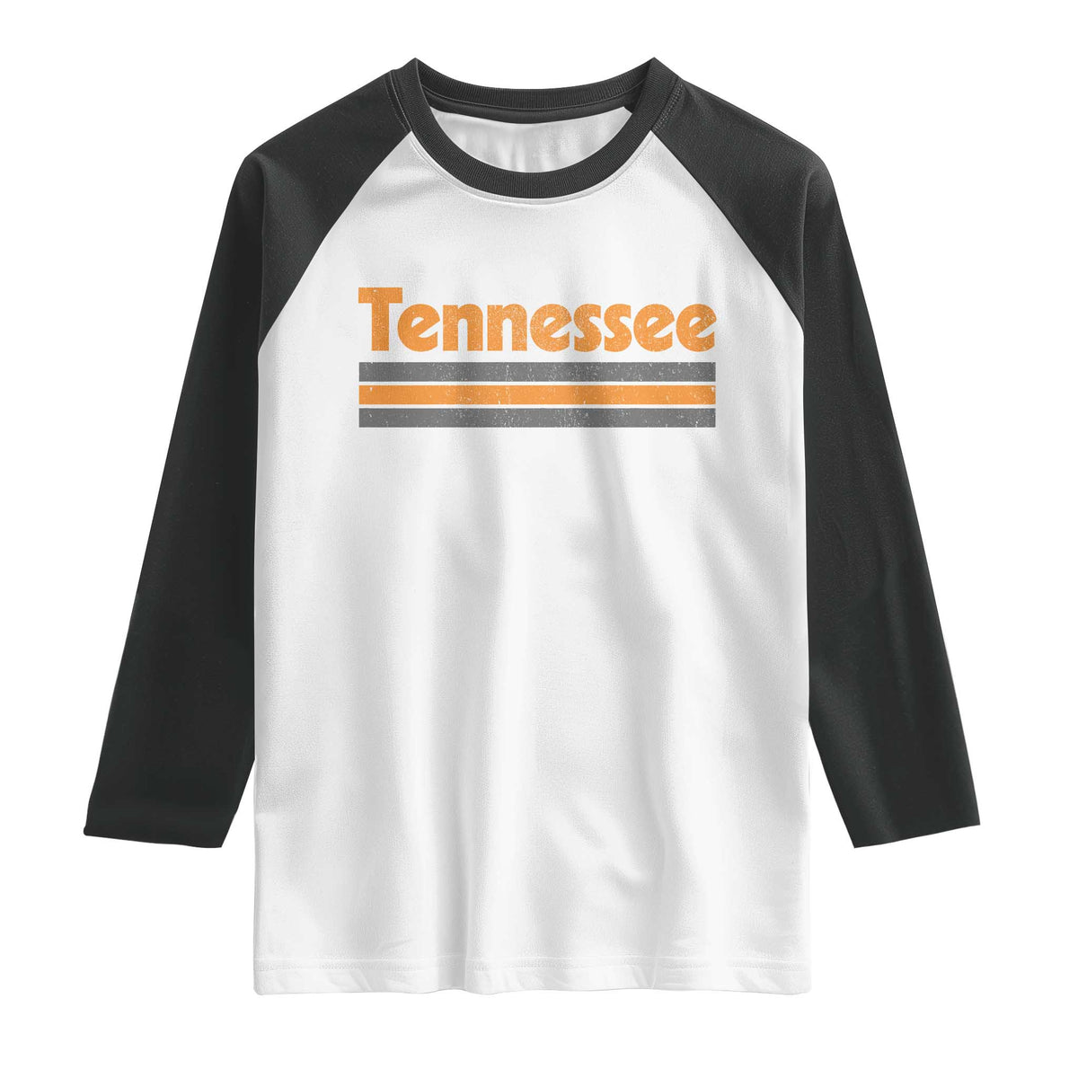 Vintage Tennessee Raglan Shirt Retro Classic TN Orange Print Retro Three Stripe