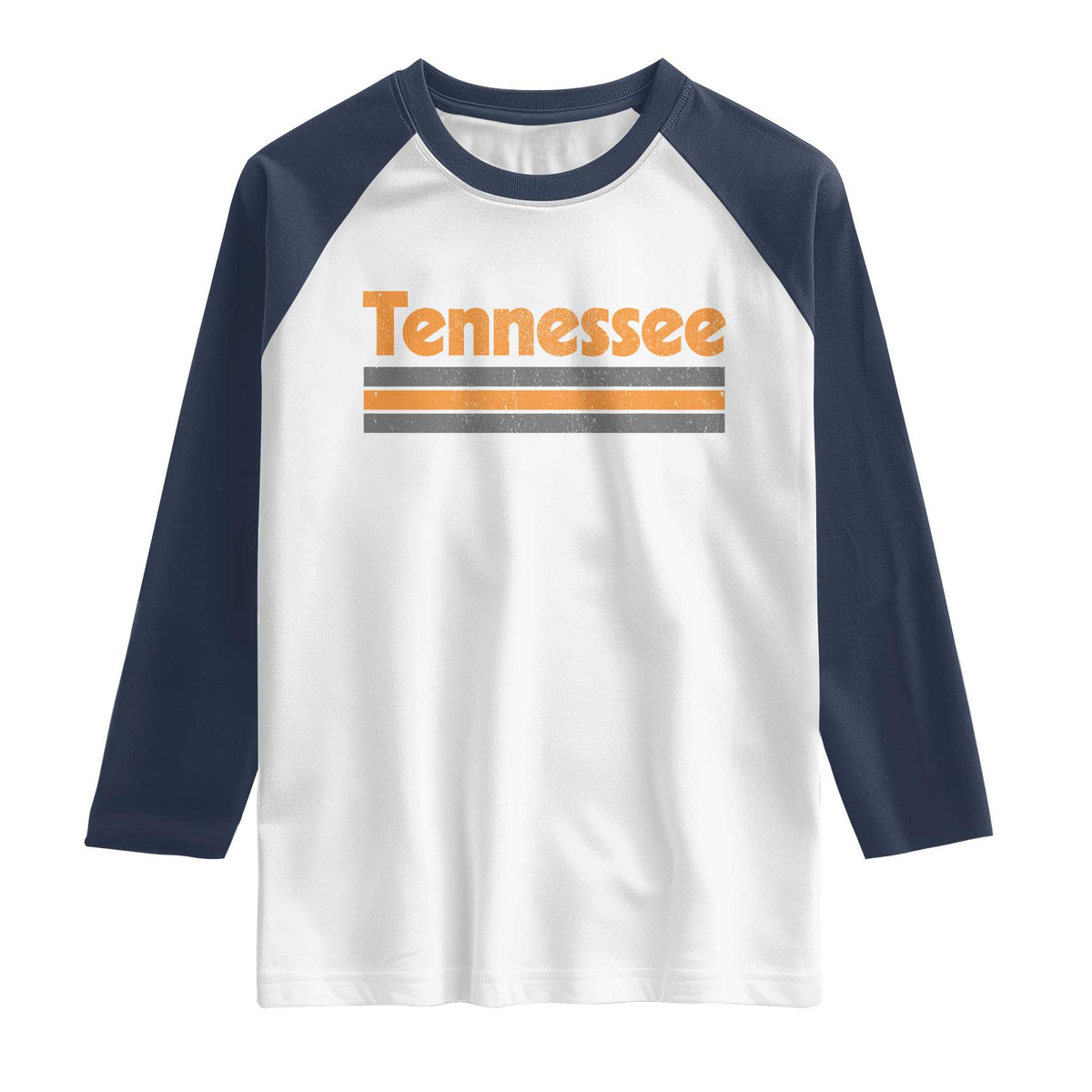 Vintage Tennessee Raglan Shirt Retro Classic TN Orange Print Retro Three Stripe