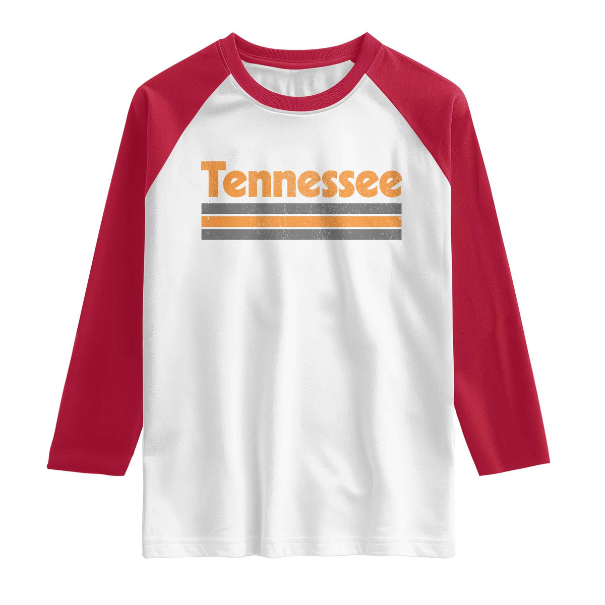 Vintage Tennessee Raglan Shirt Retro Classic TN Orange Print Retro Three Stripe