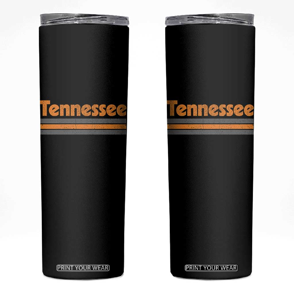 Vintage Tennessee Skinny Tumbler Retro Classic TN Orange Print Retro Three Stripe