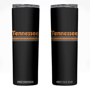 Vintage Tennessee Skinny Tumbler Retro Classic TN Orange Print Retro Three Stripe