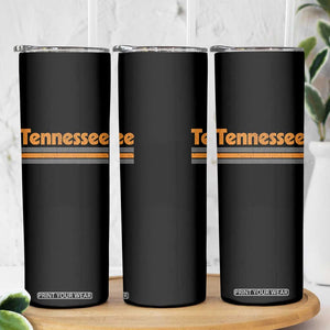 Vintage Tennessee Skinny Tumbler Retro Classic TN Orange Print Retro Three Stripe