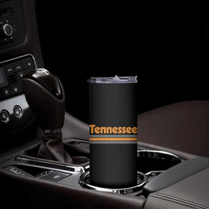Vintage Tennessee Skinny Tumbler Retro Classic TN Orange Print Retro Three Stripe