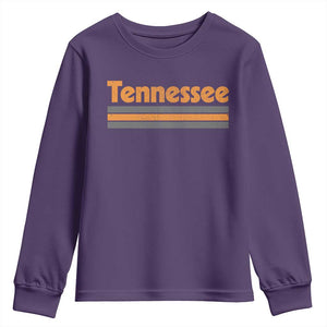 Vintage Tennessee Youth Sweatshirt Retro Classic TN Orange Print Retro Three Stripe