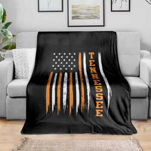 Vintage Tennessee Throw Blanket Retro Classic TN Orange Print Retro American Flag