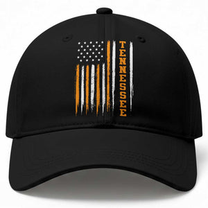 Vintage Tennessee Baseball Cap Retro Classic TN Orange Print Retro American Flag