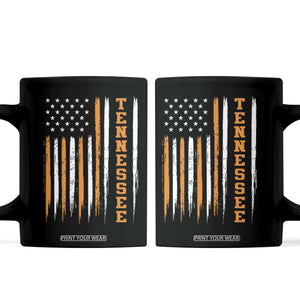 Vintage Tennessee Coffee Mug Retro Classic TN Orange Print Retro American Flag